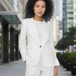 NWT J. Crew Linen-blend one-button blazer in white size 14